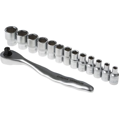 Jeu de douilles RS PRO 1/4 pouce Carré 14 pièces ( Prix pour 1 Jeu ) (1/3)