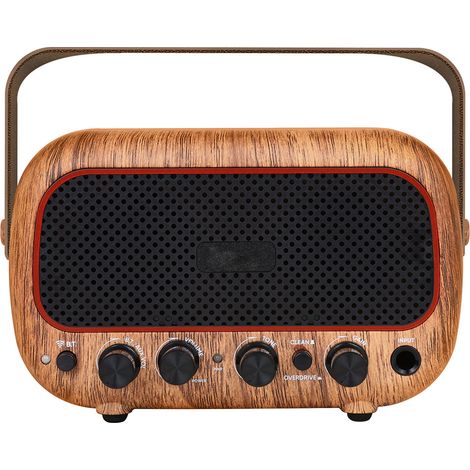 Tragbarer Bluetooth-Gitarrenverstärker mit 5 W, zwei Lautsprechern, Clean-Overdrive-Klangregelung, wiederaufladbar, Kopfhöreranschluss für E-Gitarrenmusikwiedergabe (1/5)
