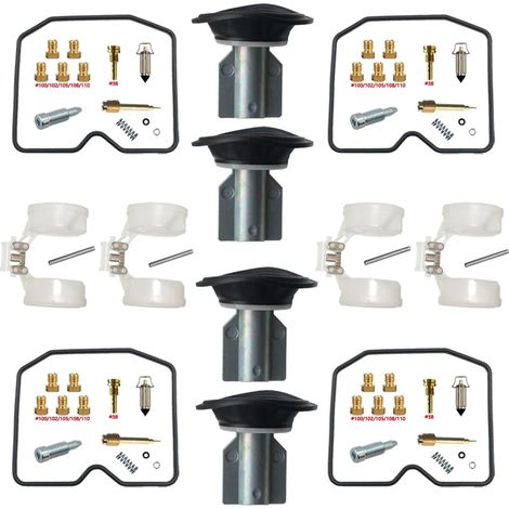 Kit de réparation de carburateurs pour ZX600 1987-1988 600 cm³ 600 GPZ600R Kit + flotteur Carburateur CVK32 ZX600 / GPZ600R quatre cylindres en ligne révise les quatre carburateurs flotteurs, gic (1/4)