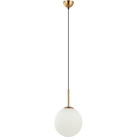 Suspension minimaliste bronze antique verre blanc E27 40W Italux (1/2)