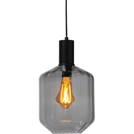 Lampe suspendue noire Porto avec verre fumé Jagger - Ø 19cm - 2710-05-05-11