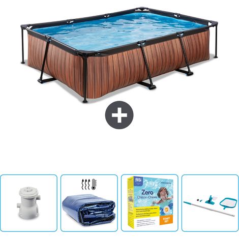 Piscine rectangulaire Ă ossature bois EXIT - 300 x 200 x 65 cm - Comprend des Accessoires CB72 (1/5)