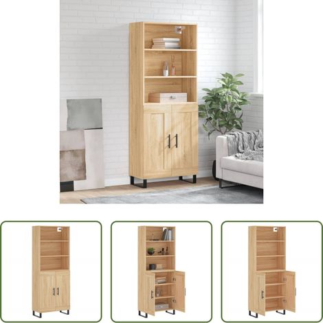 Holzwerkstoff -  Highboard Sonoma-Eiche 69,5x34x180 cm Holzwerkstoff (1/5)