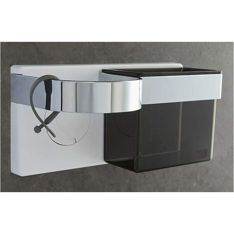 Selbstklebender Haartrocknerhalter, Wandmontage, Glätteisenhalter mit ABS-Aufbewahrung, hält Haarbürsten und Haarstyling-Zubehör, starker Klebstoff mit Silikon-Kabelbinder