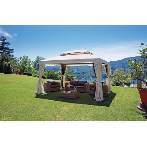 Gazebo Rettangolare 3 x 4 Metri in Alluminio con Tende Gazebo Giardini Bar e Ristoranti (1/4)