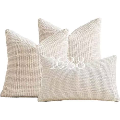 Chunky chenille cushion cover, cross-knit, simple solid color, soft sofa cushion cover -- 40x402 + 30x50 -- White