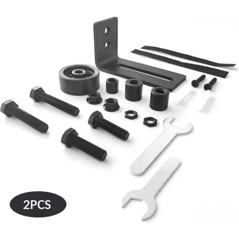 Lot de 2 rails de sol multifonctionnels pour porte de grange, rails de sol à roulettes réglables, rails de sol pour porte coulissante 8 en 1,pour portes de grange, chambres, garages (1/5)