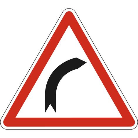 Panneau de signalisation danger virage à droite - Triangulaire ISO 7010 - Gamme Ecolign - Classe 1 - 500mm