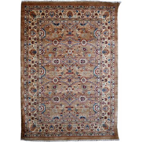 Tapis orient 120x180 beige et ivoire rectangle motif traditionnel CHOBAY D (1/5)