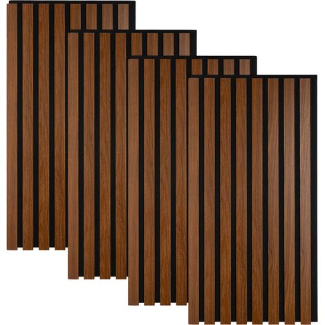 Akustikpaneele in Holz Optik dunkel 60 x 30 cm 4er Set für 0,72m²