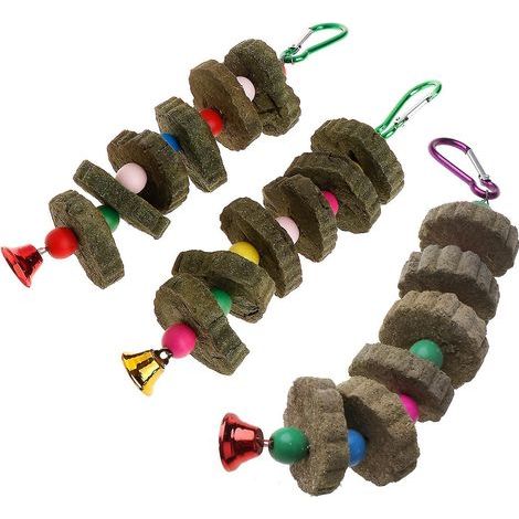 Jouets à mâcher pour lapins, gâteau d'herbe, friandises naturelles et sans pollution pour cage (1/4)
