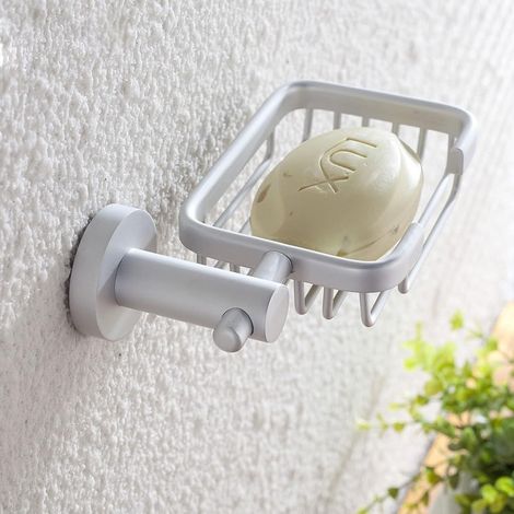 Porte-savon mural de douche, aluminium, pour douche et lavabo (1/4)