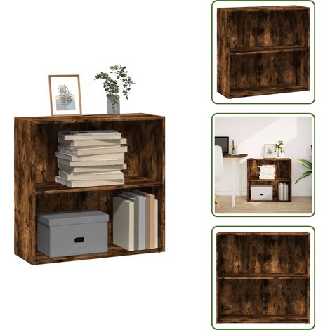Bibliothèque chêne fumé 80x30x77 cm bois d'ingénierie - Bibliothèque - Bibliothèques - Étagère - Armoire De Rangement (1/5)