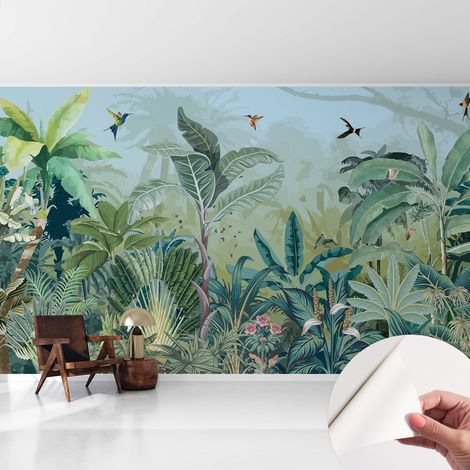 Carta da parati autoadesiva - fotomurale - decorazione parete - stile elegante - decorazione casa - Natura tropicale 416x254 cm (1/5)