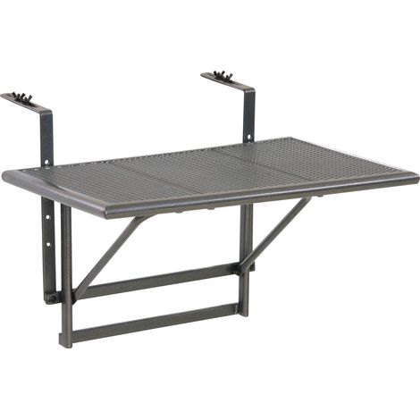 Greemotion 416505 Tavolino Pieghevole da Balcone, Regolabile in Altezza, Grigio, Piccolo (1/5)