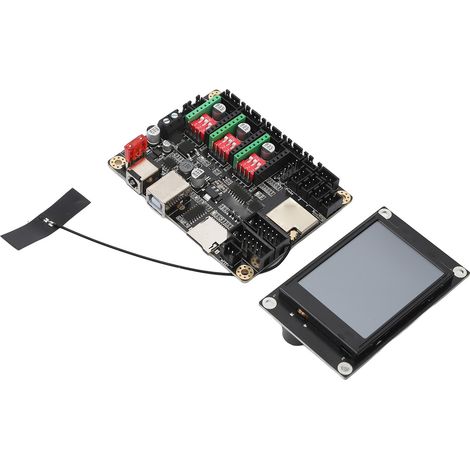 Carte mère de commande pour graveur laser 3D avec écran tactile 2,4 pouces, 32 bits, dissipateur thermique, alimentation 12-24 V CC. (1/5)