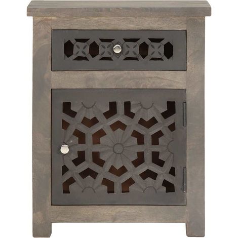 Maison Exclusive - Comodino 40x30x50 cm in Legno Massello di Mango (1/5)