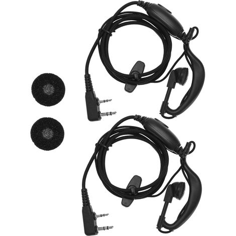 Oreillette Radio - 2 Pièces - Forme G - Micro PTT - Câble Tressé - Compatible Talkie-walkie 2 Broches (1/5)