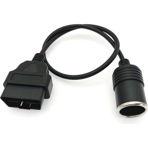 Adaptateur OBD2 mâle 16 broches vers prise allume-cigare, rallonge d'alimentation pour voiture, 24 AWG, 0,5 mètre de long (1/5)