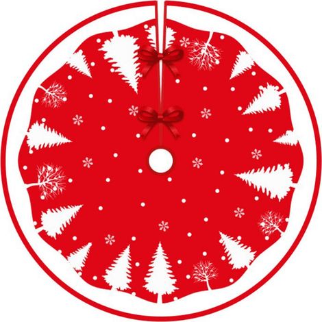 Jupe Sapin Noel - 90 cm Diametre Exterieur - Cache-Pieds Decoratif Pour Arbre De Noel - Rouge - 1 Piece (1/5)