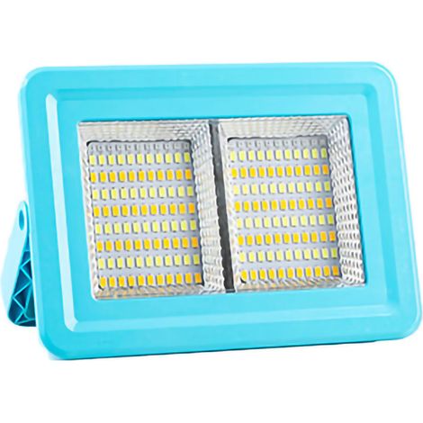 Nouveau projecteur solaire, projecteur LED étanche pour cour extérieure, cinq niveaux réglables, charge rapide, lampe portable d'urgence, projecteur rechargeable bleu 500W. (1/5)