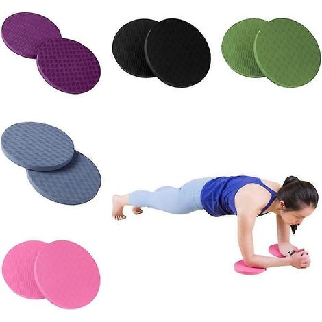 Lot de 2 tapis de yoga plats et ronds pour le fitness, la protection des coudes, des genoux et des poignets, antidérapants. (1/5)