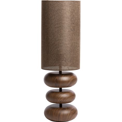 Lampe de table - beige marron - DANIALO - coton métal - Ø 22cm - (1/5)