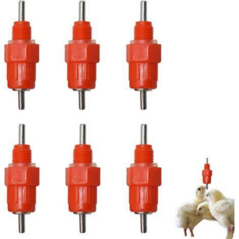 Abreuvoir automatique pour poules – Lot de 10 tétines en plastique et acier inoxydable – Facile à nettoyer – 360° d'accès à l'eau (1/5)