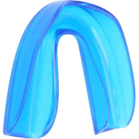 Protège-dents sportif en silicone souple, bleu, pour la boxe et le basketball. (1/5)