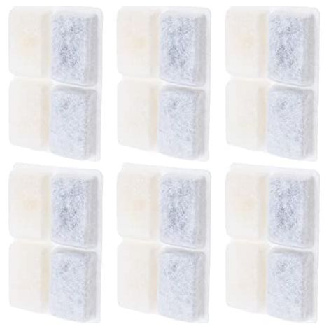Lot de 6 Filtres Fontaine Chat OTOTEC, Carre Blanc, LED, 2L, Non-Tisse, Rechange, Eau, Animal (1/5)