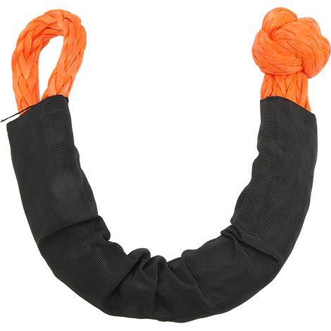 2 Élingues souples 13mm 20 tonnes résistance à la rupture, haute résistance à la déchirure, sangle de remorquage portable pour camion 4x4 SUV tout-terrain, orange (1/5)