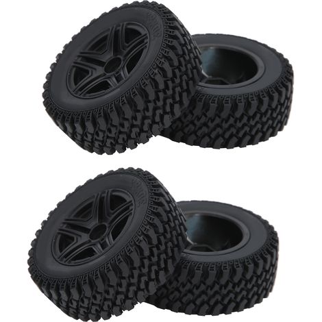 Satz mit 4 Metallradnaben und Gummireifen für MN86K 1/12 RC-Car – Ersatzteile – Schwarz (1/5)