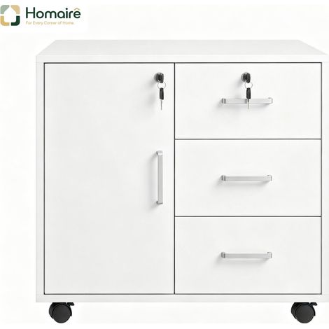 Meuble de rangement blanc avec rangement en blanc 60 x 40 x 56 cm HOMAIRE (1/5)