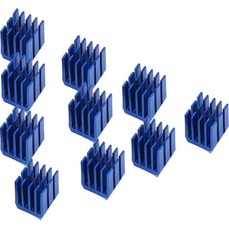 10 Stück blaue Aluminium-Kühlkörper für Schrittmotoren, 3D-Druckerkühlung (1/5)