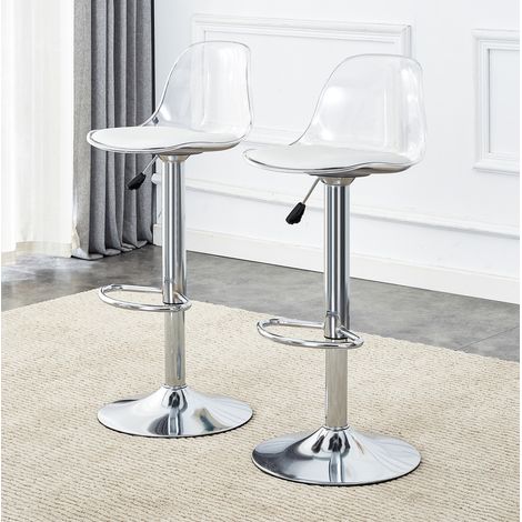 chaise siege pivotante hauteur 82 104 cm blanc argent OKMYHOME (1/5)