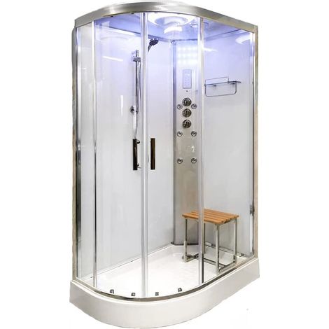 SS1200 Hydro Shower Cabin Enclosure 1200 x 800 Right Hand White Glass