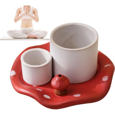 Porte-Brûleur De Sauge Plateau Cendrier en Céramique, Bol À Sauge Support Pour Encens Et Bougie En Céramique Pour Salon Chambre Bureau Yoga Méditation Rituels de Purification (1/5)