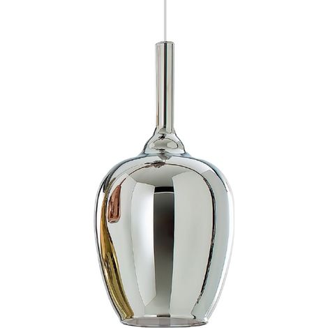 Gea luce ofelia s10 e27 led plafonnier à suspension en verre chromé