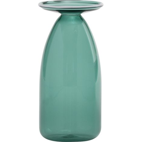 Vaso Un Fiore 120 in vetro borosilicato soffiato a mano, Verde lago, ideale per bouquet e composizioni floreali di medie dimensioni, capacità 120cl (1/4)