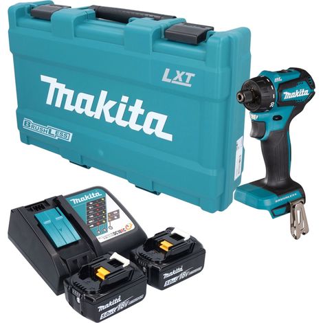 Trapano avvitatore a batteria Makita DDF 083 RTK 18 V 40 Nm 1/4" brushless + 2 batterie da 5,0 Ah + caricabatterie + valigetta (1/5)