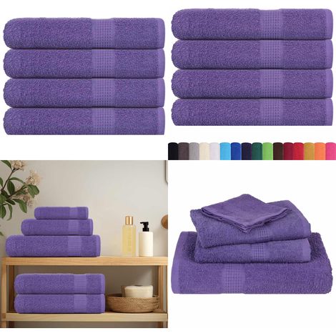 Toallas FROGN 4 uds morado 100x200 cm 360 g/m² - Toallas de playa - Toallas de algodón