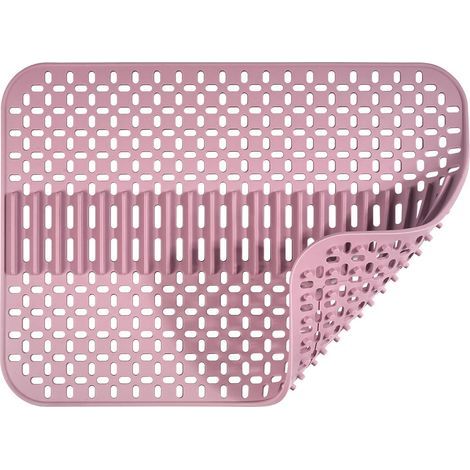 Tapis Evier Cuisine en Silicone Grand 43 x 32 cm, Tapis D'évier Protection Protege Evier Cuisine Adapté pour Comptoir de Cuisine, Résistant à la Chaleur et Antidérapant (Rose) (1/5)