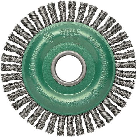 Brosse plate D. 178 mm épaisseur de fil 035 mm VA 6 mm 12000 min-¹ OSBORN