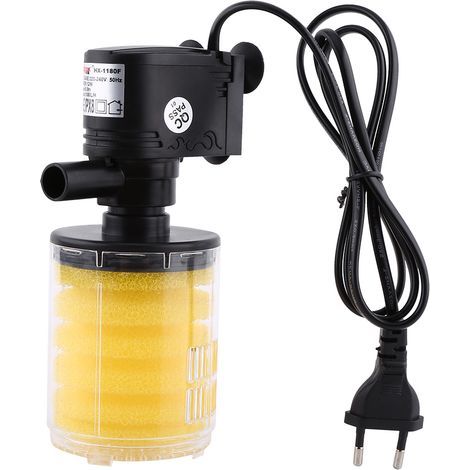 3-in-1 Submersible Aquarium Tank Filter, Oxygen-Boosting Air Pump Tool, EU Plug 220V (12W)