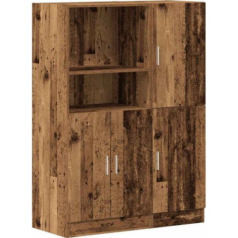 Maison Exclusive - 2-tlg. Küchenschrank-Set Altholz-Optik Holzwer