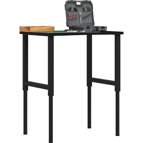 Banco de trabajo madera roble marrón oscuro 80x60x(71,5-98) cm