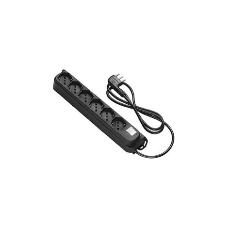 MULTIPRESA 6 POSTI BIPASSO + SCHUKO CON INTERRUTT. LINEA RETAIL NERA- - nera 47431 - 2 pezzi FANTON
