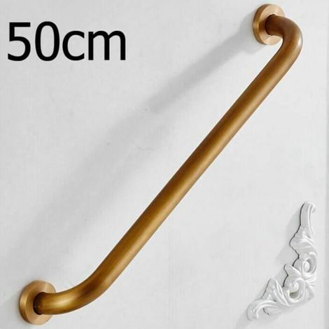 Barre d'appui de sécurité rétro baignoire douche toilette 50 cm mural salle de bain porte-serviettes en cuivre (1/5)