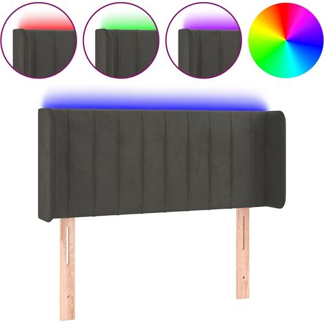 Maison Exclusive - LED Kopfteil Dunkelgrau 103x16x78/88 cm Samt (1/5)