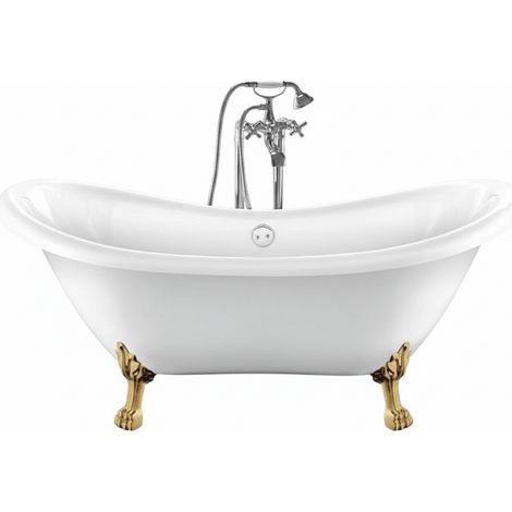 Freistehende Badewanne DARLINGTON Löwenfüße GOLD 175